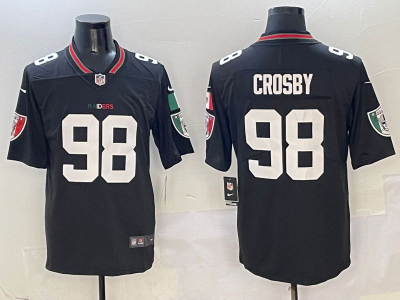 Men Oakland Raiders #98 Crosby Black Mexico 2025 Nike Limited NFL Jersey style 4